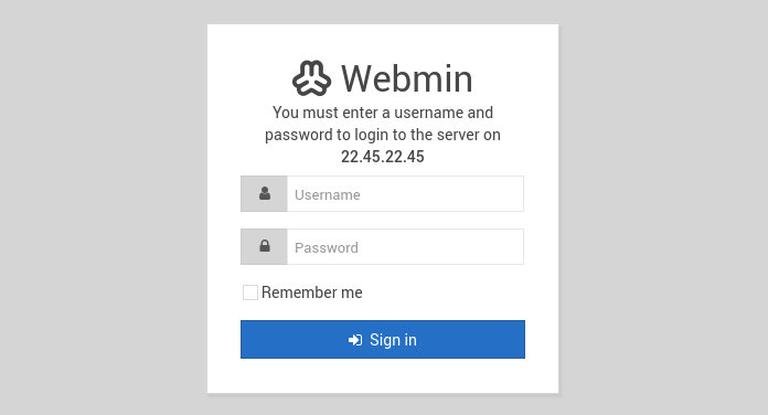 Webmin Login Form