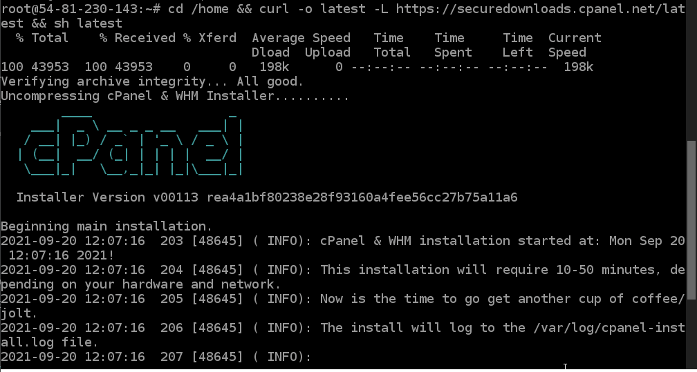 Command-to-install-WHM-Cpanel-on-Ubuntu-20.04-LTS